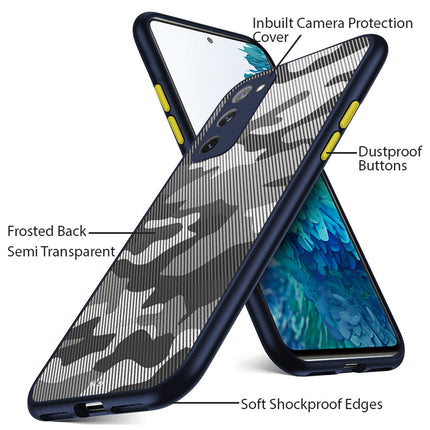 Camouflage Paper Thin Back Cover For Samsung Galaxy S20 FE , Super Slim Matte Translucent Full Protection Back Case (Blue)