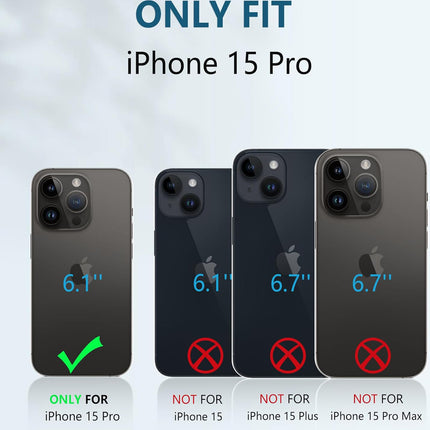 Mobizang Soft Fabric & Leather Hybrid Protective Back Cover for Apple iPhone 15 Pro | Shockproof Slim Hard Anti Slip Back Case (Black::Brown)