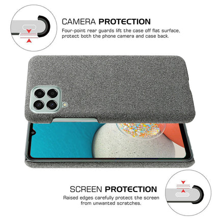 Mobizang Woven Soft Fabric Case for Samsung Galaxy M53 (5G) Back Cover,  Shock Protection Slim Hard Anti Slip Back Cover (Grey)