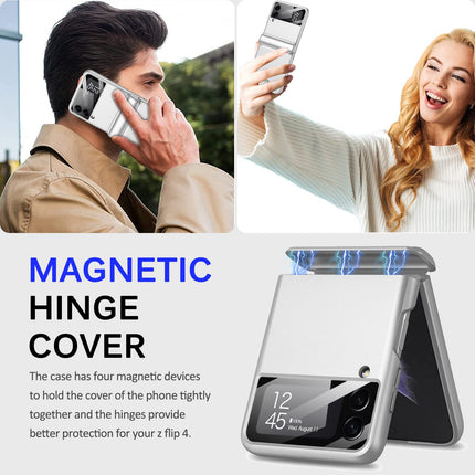 Mobizang PC Back with magnetic hinge for Galaxy Z Flip 4 - White