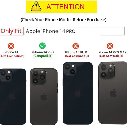 Mobizang Beetle V2 for Apple iPhone 14 Pro Back Cover , [Military Grade] Shockproof Slim Camera Ring Hybrid Clear Case (Black)