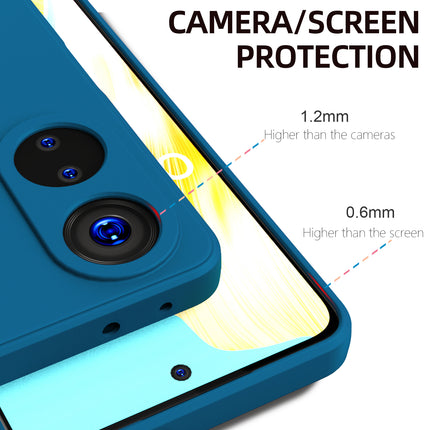 Mobizang Matte Protective Lens Flexible Back Cover for Oppo F23 | Slim Silicone with Soft Lining Shockproof Full Body Bumper Case (Blue)