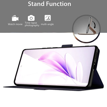 Mobizang Noble Slim Magnetic Leather Flip Case Cover for Vivo V29 (5G) / Vivo V29 Pro (5G) | Card Holder Stand Leather Flip Wallet Case (Blue)