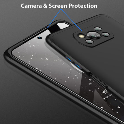 Double Dip Full 360 Protection Back Case Cover for Poco X3 Pro (Black)