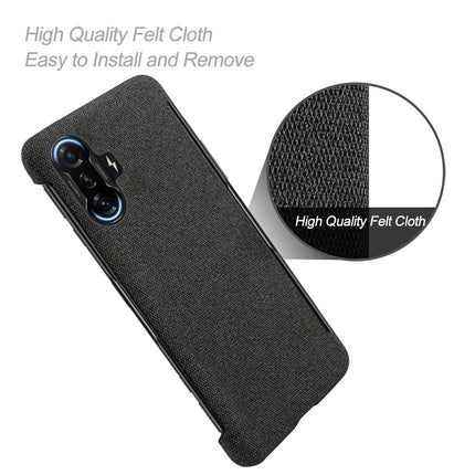 Woven Soft Fabric Case for Poco F3 GT Back Cover, Shock Protection Slim Hard Anti Slip Back Cover (Black)
