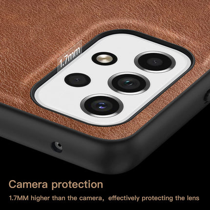 Tux Back Case for Samsung Galaxy A33 (5G), Slim Leather Case With Shockproof Back Cover (Brown)