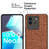 Mobizang Soft Fabric & Leather Hybrid Protective Case Cover for Vivo IQOO Neo 6 (5G) (Brown)