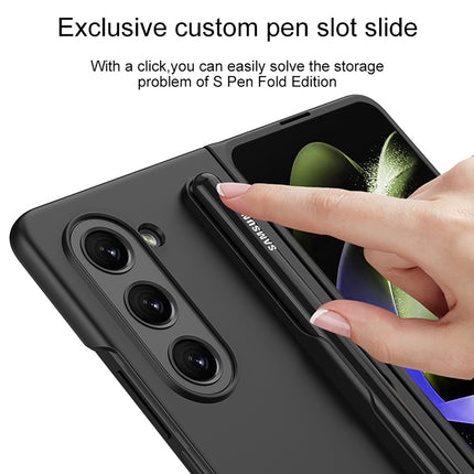 Mobizang Ultra Thin Back Case for Samsung Galaxy Z Fold 5 | [Inbuilt S Pen Holder] Full Body Protection Hard Back Cover (Black)