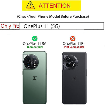 Mobizang Beetle for OnePlus 11 Back Case | [Military Grade Protection] Shock Proof Slim Hybrid Bumper Cover (Black)