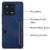 Mobizang Razor Wallet Back Case for Xiaomi 13 Pro (5G) | Slim PU Leather & Fabric Cover with Inbuilt Card Pocket (Blue)