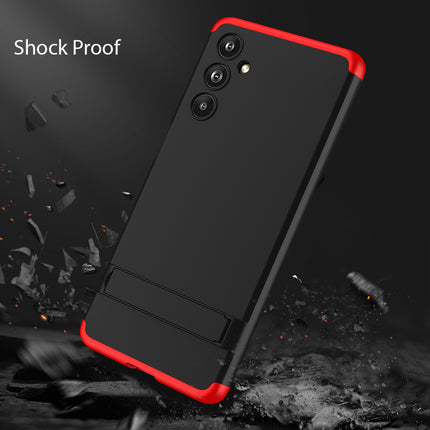 Mobizang Double Dip Full 360 Protection Back Case Cover With Stand for Samsung Galaxy F54 (5G) (Red::Black)