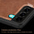 Tux Back Case For Samsung Galaxy S21 FE , Slim Leather Case with Soft Edge Shockproof Back Cover (Brown)
