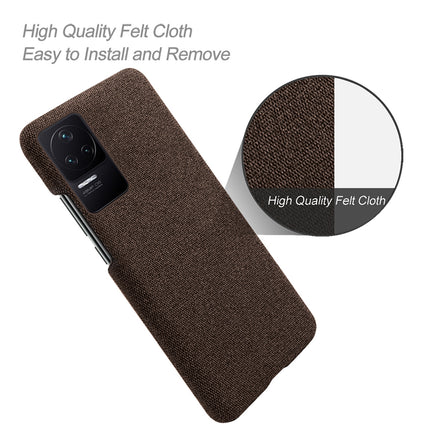 Mobizang Woven Soft Fabric Case for Poco F4 (5G) Back Cover,  Shock Protection Slim Hard Anti Slip Back Cover (Brown)