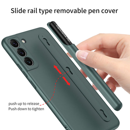 Double Dip Ultra Thin Back Case Cover for Samsung Galaxy S22 Plus , With Inbuilt Removable S Pen Holder (Green)