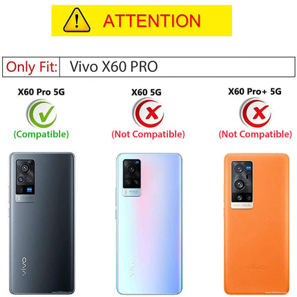 Tux Back Case for Vivo X60 Pro , Slim Leather Case with Soft Edge Shockproof Back Cover (Black)