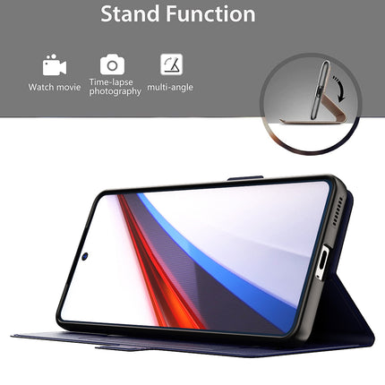 Mobizang Noble Slim Magnetic Leather Flip Case Cover for Iqoo 12 (5G) | Card Holder Stand Leather Flip Wallet Case (Blue)