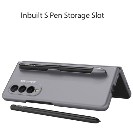 Ultra Thin Back Case for Samsung Galaxy Z Fold3 , [Inbuilt S Pen Holder] Full Body Protection Hard Back Cover , Silver