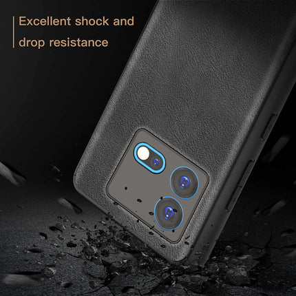 Mobizang Tux Leather Back Cover for IQOO Neo 8 | Slim Shockproof Camera Protection Bumper Case (Black)