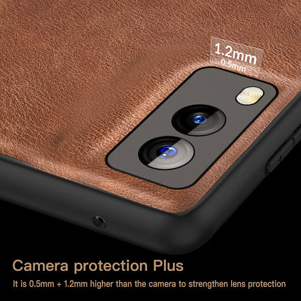 Tux Back Case For Vivo V21E (5G) , Slim Leather Case with Soft Edge Shockproof Back Cover (Brown)
