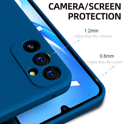 Mobizang Matte Lens Protective Flexible Back Cover for Samsung Galaxy A34 (5G) | Slim Silicone with Soft Lining Shockproof Full Body Bumper Case (Blue)