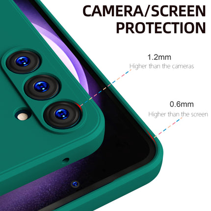 Mobizang Matte Protective Lens Flexible Back Cover for Samsung Galaxy S23 FE | Slim Silicone with Soft Lining Shockproof Full Body Bumper Case (Green)