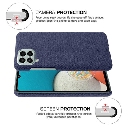Mobizang Woven Soft Fabric Case for Samsung Galaxy M53 (5G) Back Cover,  Shock Protection Slim Hard Anti Slip Back Cover (Blue)