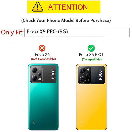 Mobizang Soft Fabric & Leather Hybrid for Poco X5 PRO Back Cover | Shockproof Hybrid Slim Hard Anti Slip Back Case (Black, Brown)