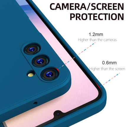 Mobizang Matte Protective Lens Flexible Back Cover for Samsung Galaxy A25 | Slim Silicone with Soft Lining Shockproof Full Body Bumper Case (Blue)