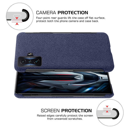 Woven Soft Fabric Case for Redmi K50 Gaming Edition Back Cover, Shock Protection Slim Hard Anti Slip Back Cover (Blue)