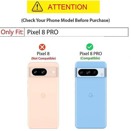 Mobizang Noble Slim Magnetic Leather Flip Case Cover for Google Pixel 8 PRO | Card Holder Stand Leather Flip Wallet Case (Black)