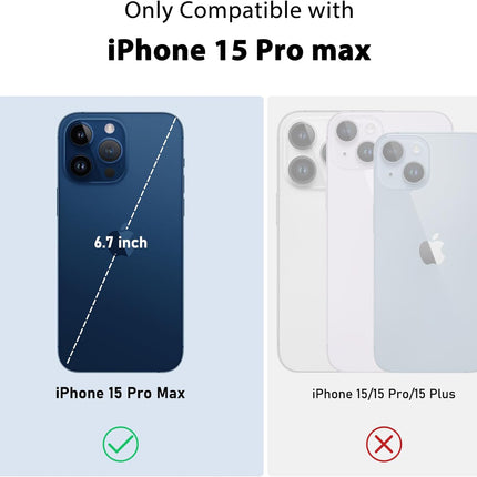 Mobizang Camshield Back Cover for Apple iPhone 15 Pro Max | Inbuilt Slider Shockproof Lens Protection Case (Black)
