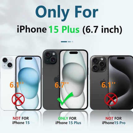Mobizang Thunder Protective Flexible Back Cover for Apple iPhone 15 Plus | Slim Anti Slip Rugged TPU Shockproof Full Body Bumper Case (Black)