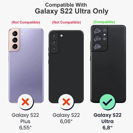 Matte Lens Protective Back Cover for Samsung Galaxy S22 ULTRA, Slim Silicone with Soft Lining Shockproof Flexible Full Body Bumper Case (Black)