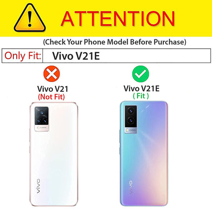 Slider Back Cover for Vivo V21E , [Military Grade Protection] Shockproof Slim Clear Camera Shield Bumper Back Case (Blue)