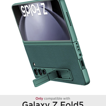 Mobizang Leather Case for Samsung Galaxy Z Fold 5 | Inbuilt Stand Hybrid Back Cover (Graygreen)