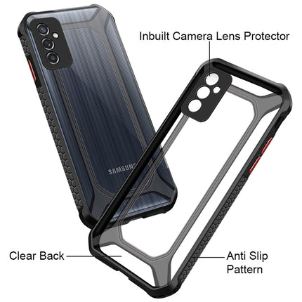 Unicorn for Samsung Galaxy M52 (5G) Clear Back Case, [Military Grade Protection] Shock Proof Slim Hybrid Bumper Cover (Black)