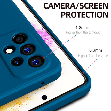 Matte Lens Protective Back Cover for Samsung Galaxy A53 (5G), Slim Silicone with Soft Lining Shockproof Flexible Full Body Bumper Case (Blue)