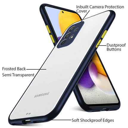 Paper Thin Back Cover For Samsung Galaxy A52 , Super Slim Matte Translucent Full Protection Back Case (Blue)
