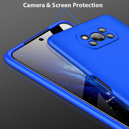 Double Dip Full 360 Protection Back Case Cover for Poco X3 Pro (Blue)