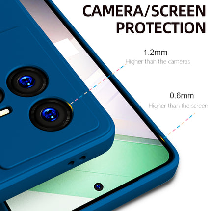 Mobizang Matte Protective Lens Flexible Back Cover for IQOO 11 (5G) | Slim Silicone with Soft Lining Shockproof Full Body Bumper Case (Blue)