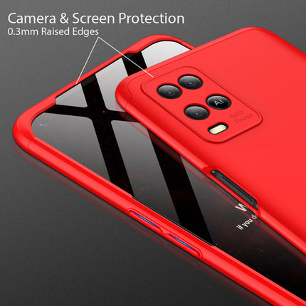 Double Dip Full 360 Protection Back Case Cover for Oppo A54 (4G) (Red)