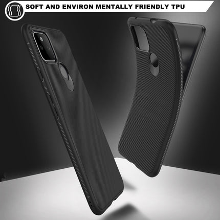 Twill Shock Proof Soft Flexible Back Case Cover for Google Pixel 5A (Black)