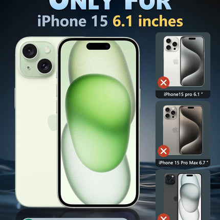 Mobizang Soft Full Fabric Protective Back Case Cover for Apple iPhone 15 | Shockproof Slim Hard Anti Slip Back Case (Black)