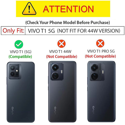 Matte Lens Protective Shockproof Flexible Back Cover for Vivo T1, Slim Silicone with Soft Lining Shockproof Flexible Full Body Bumper Case (Black)