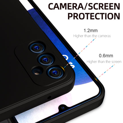 Mobizang Matte Protective Lens Flexible Back Cover for Samsung Galaxy A14 | Slim Silicone with Soft Lining Shockproof Full Body Bumper Case (Black)