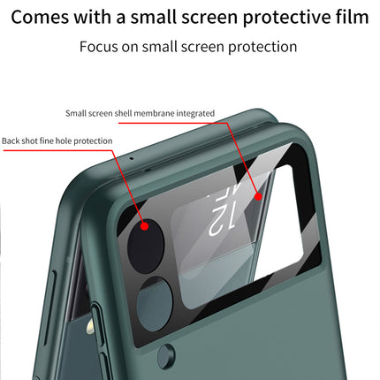 Mobizang Ultra Thin Back Cover for Galaxy Z Flip4 , Magnetic Hinge Protection and Inbuilt Glass Window Protection , Green