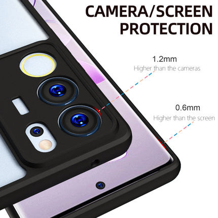 Mobizang Hawkeye Clear Back Cover for Vivo V29 (5G) / Vivo V29 Pro (5G) | Camera Lens Protector Shockproof Slim Clear Case Cover (Black Sides)