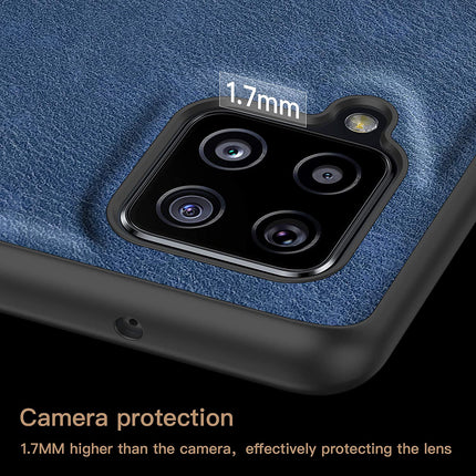 Tux Back Case for Samsung Galaxy M42 (5G) , Slim Leather Case with Soft Edge Shockproof Back Cover (Blue)
