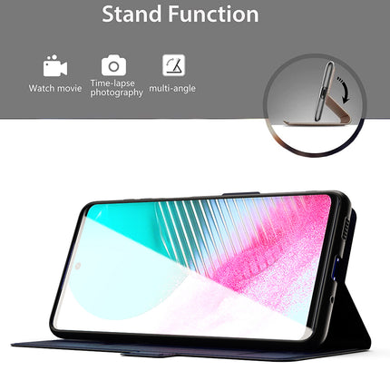 Mobizang Noble Slim Magnetic Leather Flip Case Cover for Samsung Galaxy F54 / M54 (5G) | Card Holder Stand Leather Flip Wallet Case (Blue)