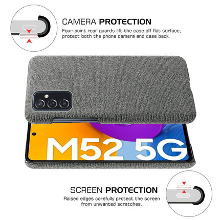 Woven Soft Fabric Case for Samsung Galaxy M52 (5G) Back Cover, Shock Protection Slim Hard Anti Slip Back Cover (Grey)